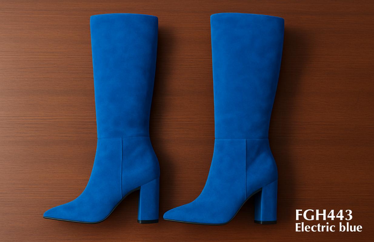 FGH443-Botas altas azul eléctrico para mujer