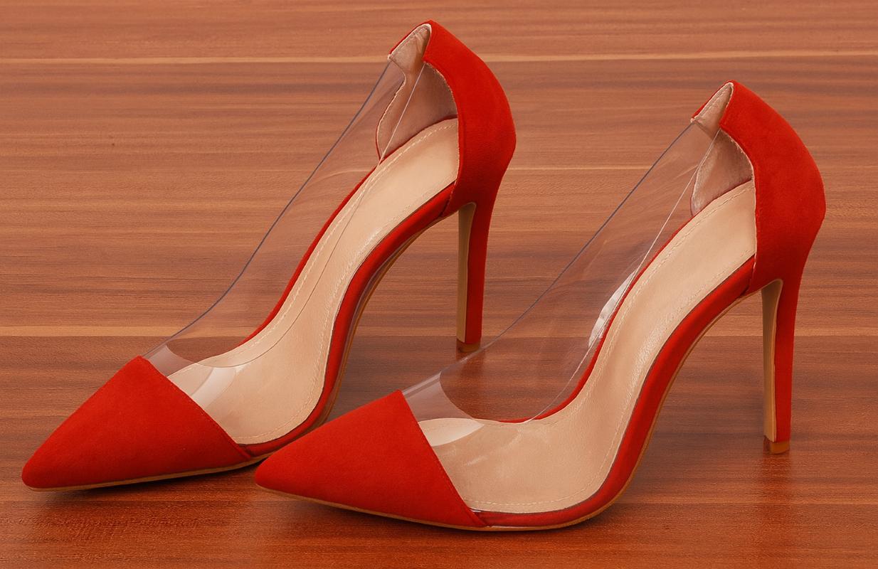 FGP604 - Zapato de salón rojo con punta puntiaguda