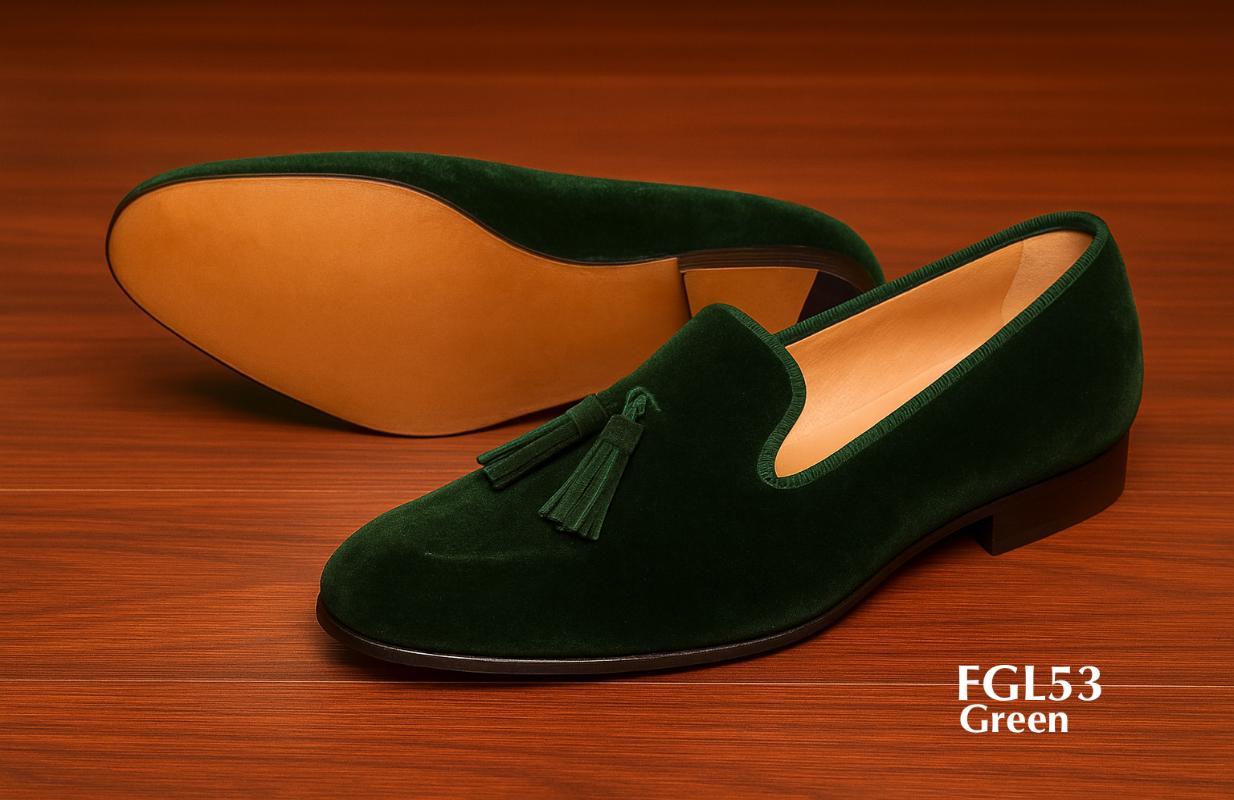 FGL53-green-tassel-velvet-slippers