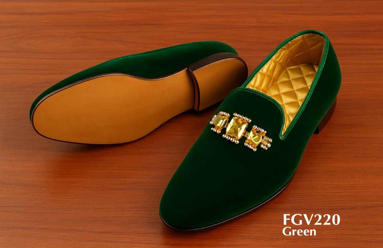 FGV220-rhinestones-green-velvet-slippers