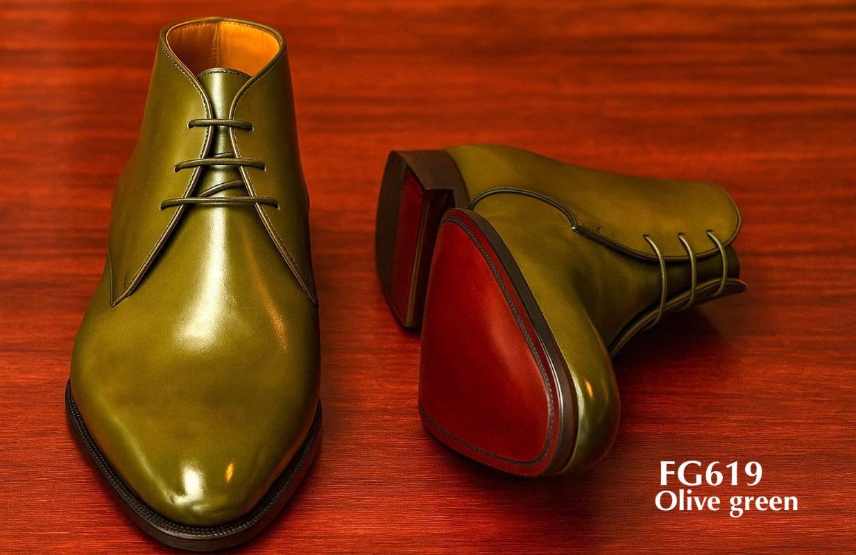 FG619-verde oliva Herren-Chukka-Stiefel