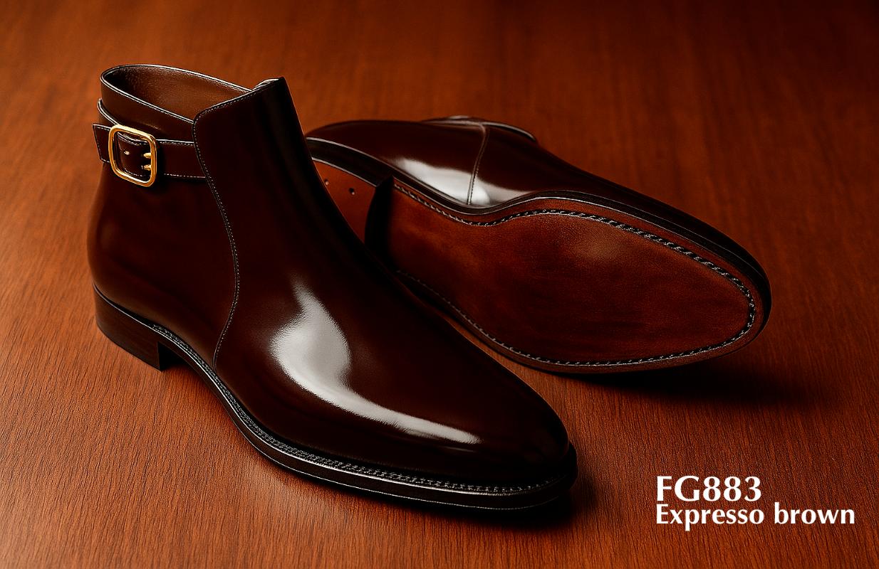 FG883-Botas con hebilla marrón espresso