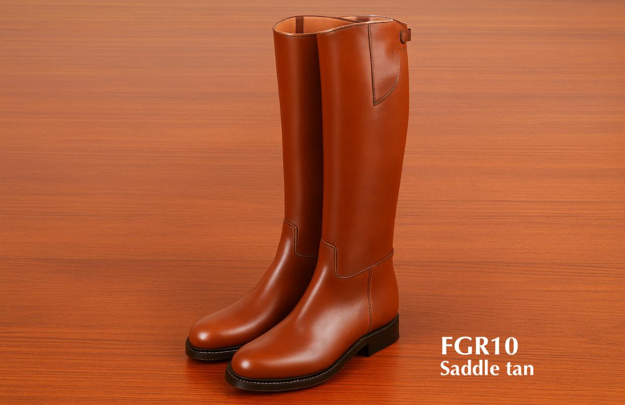 botas hasta la rodilla de cuero color canela