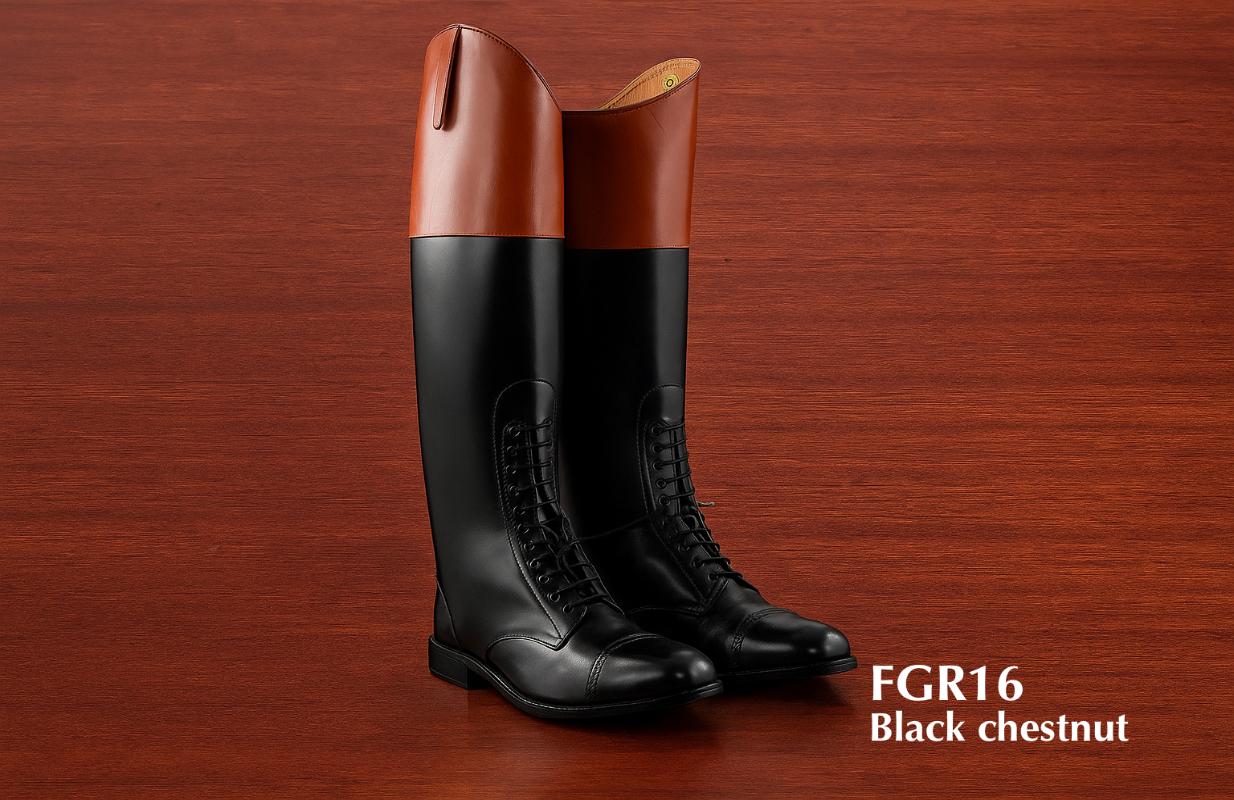 botas ecuestres de cuero color castaño oscuro