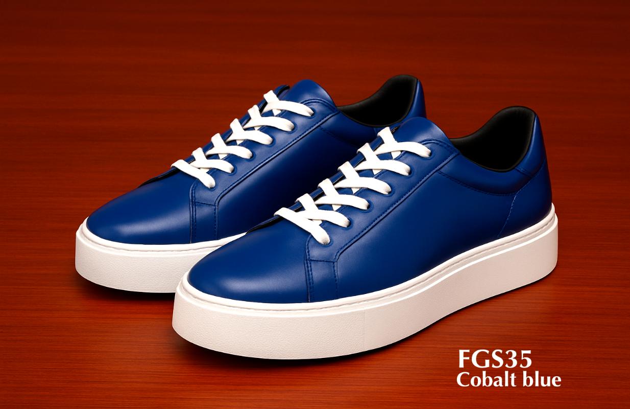 Zapatillas de piel FGS35 azul cobalto